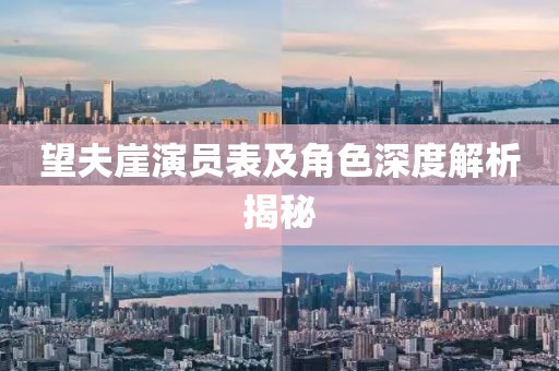 望夫崖演員表及角色深度解析揭秘
