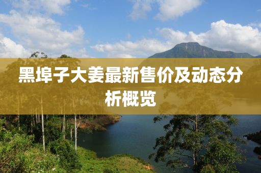 黑埠子大姜最新售價及動態(tài)分析概覽