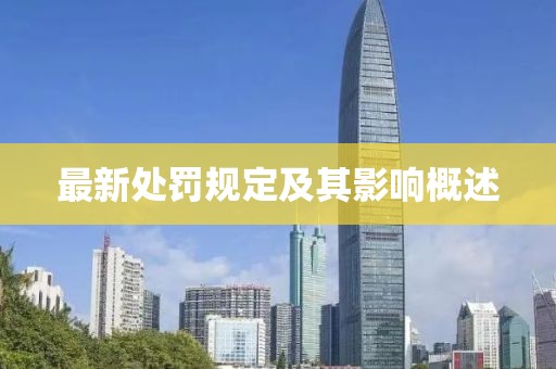 最新處罰規(guī)定及其影響概述