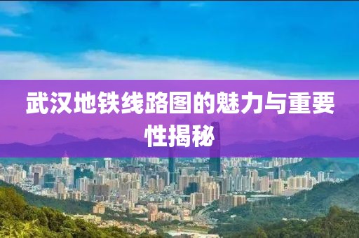 武漢地鐵線路圖的魅力與重要性揭秘