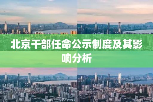 北京干部任命公示制度及其影響分析