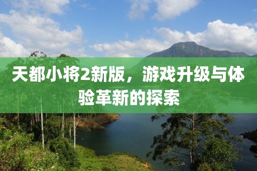 天都小將2新版，游戲升級與體驗(yàn)革新的探索