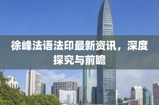 徐峰法語法印最新資訊，深度探究與前瞻