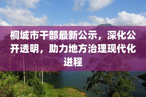 桐城市干部最新公示，深化公開(kāi)透明，助力地方治理現(xiàn)代化進(jìn)程