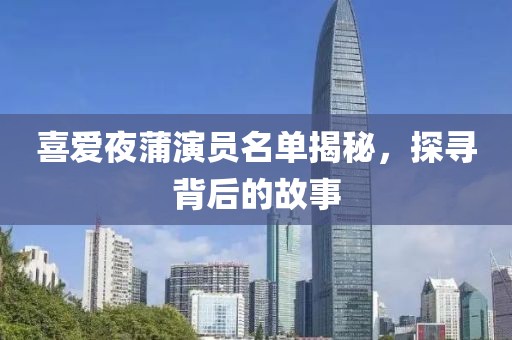 喜愛夜蒲演員名單揭秘，探尋背后的故事