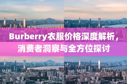 Burberry衣服價格深度解析，消費(fèi)者洞察與全方位探討
