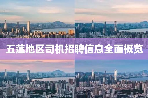 五蓮地區(qū)司機(jī)招聘信息全面概覽