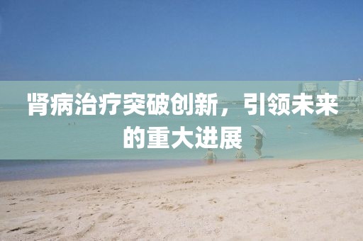 腎病治療突破創(chuàng)新，引領(lǐng)未來的重大進(jìn)展