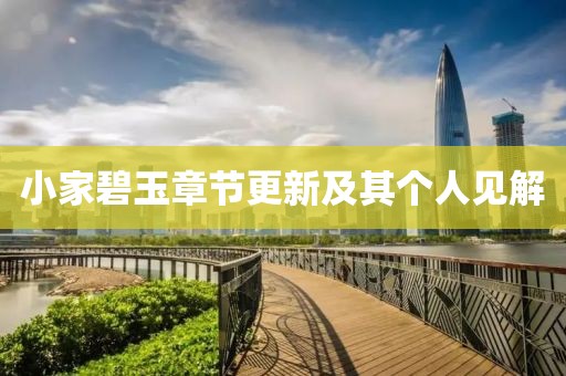小家碧玉章節(jié)更新及其個(gè)人見(jiàn)解