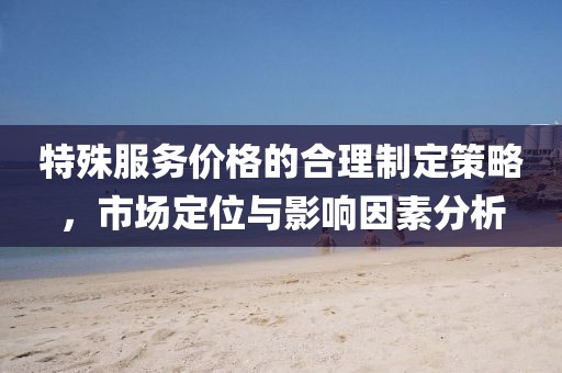 特殊服務價格的合理制定策略，市場定位與影響因素分析