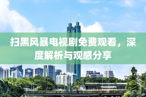 掃黑風(fēng)暴電視劇免費(fèi)觀看，深度解析與觀感分享