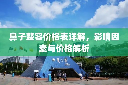 鼻子整容價格表詳解，影響因素與價格解析
