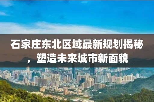 石家莊東北區(qū)域最新規(guī)劃揭秘，塑造未來(lái)城市新面貌