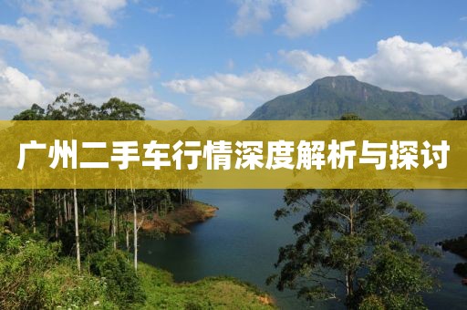 廣州二手車行情深度解析與探討