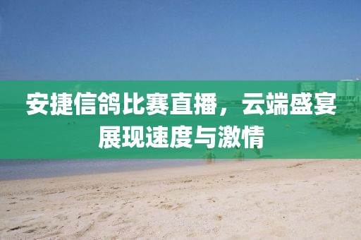 安捷信鴿比賽直播，云端盛宴展現(xiàn)速度與激情