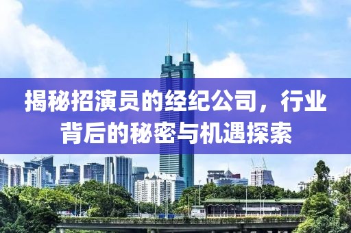 揭秘招演員的經(jīng)紀(jì)公司，行業(yè)背后的秘密與機(jī)遇探索