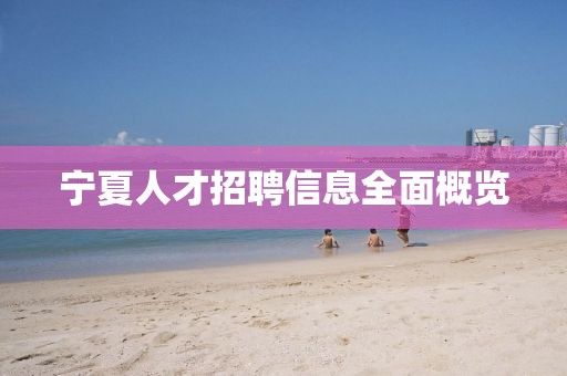 寧夏人才招聘信息全面概覽