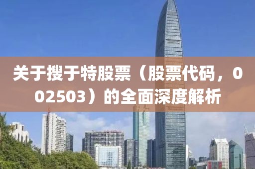 關(guān)于搜于特股票（股票代碼，002503）的全面深度解析