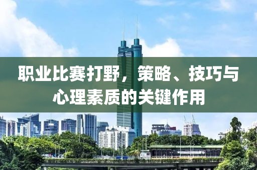 職業(yè)比賽打野，策略、技巧與心理素質(zhì)的關(guān)鍵作用