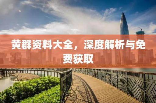 黃群資料大全，深度解析與免費(fèi)獲取