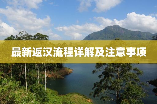 最新返漢流程詳解及注意事項