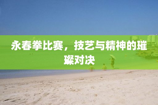 永春拳比賽，技藝與精神的璀璨對決