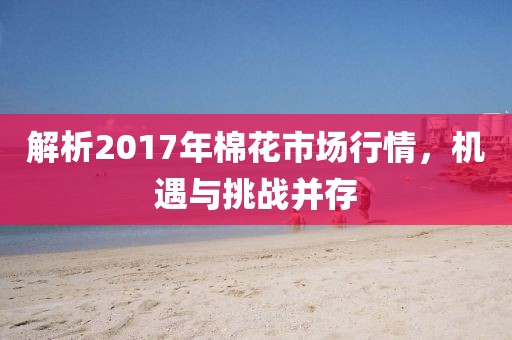 解析2017年棉花市場行情，機遇與挑戰(zhàn)并存