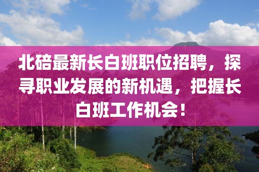 北碚最新長白班職位招聘，探尋職業(yè)發(fā)展的新機遇，把握長白班工作機會！