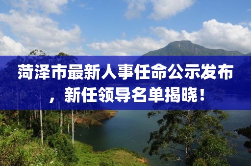 菏澤市最新人事任命公示發(fā)布，新任領(lǐng)導(dǎo)名單揭曉！