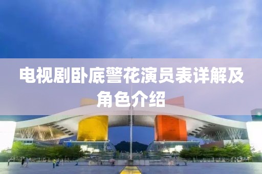 電視劇臥底警花演員表詳解及角色介紹