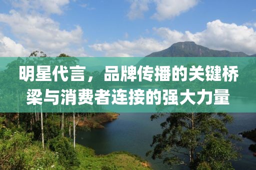 明星代言，品牌傳播的關鍵橋梁與消費者連接的強大力量