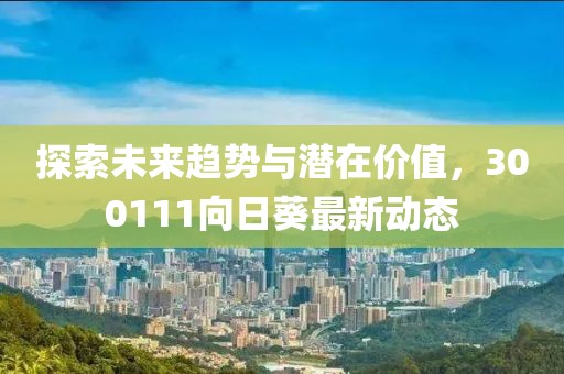 探索未來(lái)趨勢(shì)與潛在價(jià)值，300111向日葵最新動(dòng)態(tài)