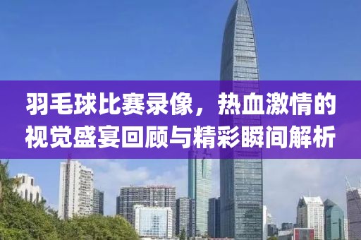 羽毛球比賽錄像，熱血激情的視覺盛宴回顧與精彩瞬間解析