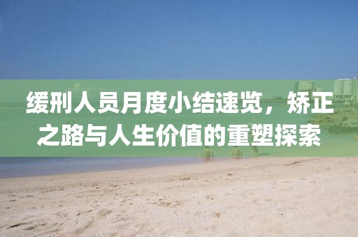 緩刑人員月度小結速覽，矯正之路與人生價值的重塑探索
