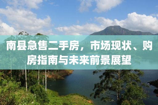 南縣急售二手房，市場(chǎng)現(xiàn)狀、購(gòu)房指南與未來(lái)前景展望