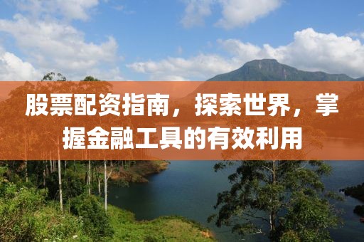 股票配資指南，探索世界，掌握金融工具的有效利用